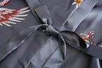 Silk Satin Wedding Bride Bridesmaid Robe Floral Bathrobe Short Kimono Robe Night Robe Bath Robe Fashion Dressing Gown For Women