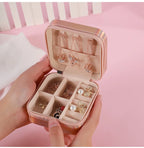 Jewelry Case Box Portable Small Travel Jewelry Organizer Necklace Earring Ring Storage Display Gift Box Travel Essentials