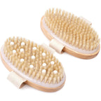 Dry Brushing Body Brush, Natural Bristle Exfoliating Brush with Massage Nodes, for Lymphatic Drainage and Improving Skin Health