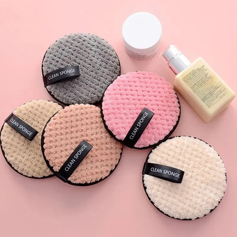 4-Piece Makeup Remover Microfiber Pads - Reusable Makeup Removing Towels, Gentle Cleansing Sponges for Face and Skin, Washable E