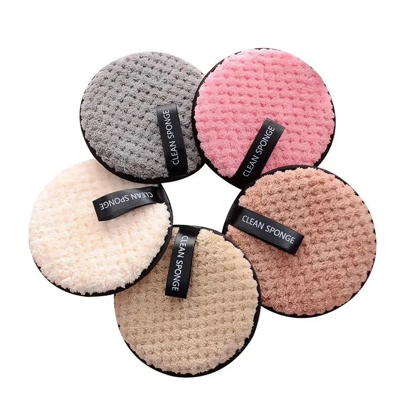 4-Piece Makeup Remover Microfiber Pads - Reusable Makeup Removing Towels, Gentle Cleansing Sponges for Face and Skin, Washable E