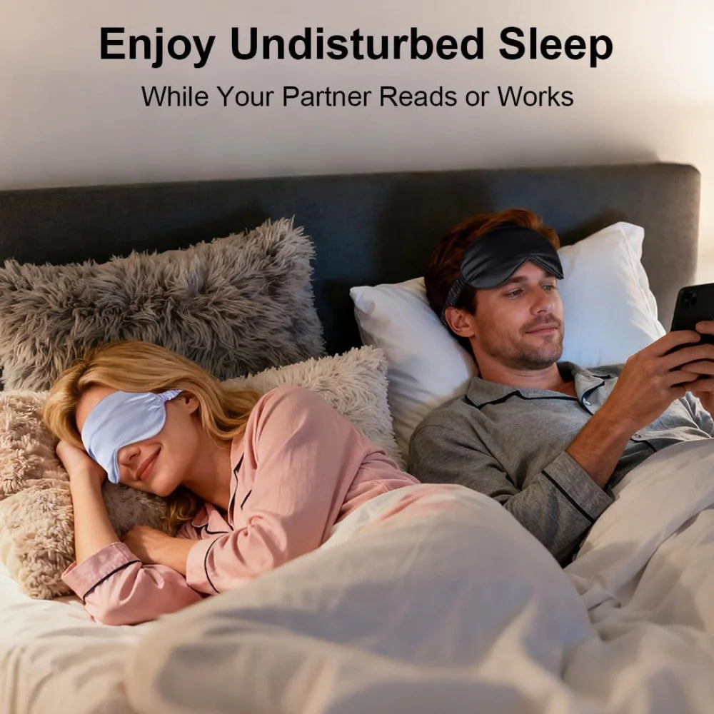 Silk Sleep Mask - 100% Blackout, Zero Eye Pressure, Blindfold with Breathable & Skin-Friendly, Super Soft Travel Sleep Eye Cover