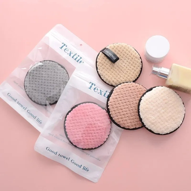 4-Piece Makeup Remover Microfiber Pads - Reusable Makeup Removing Towels, Gentle Cleansing Sponges for Face and Skin, Washable E