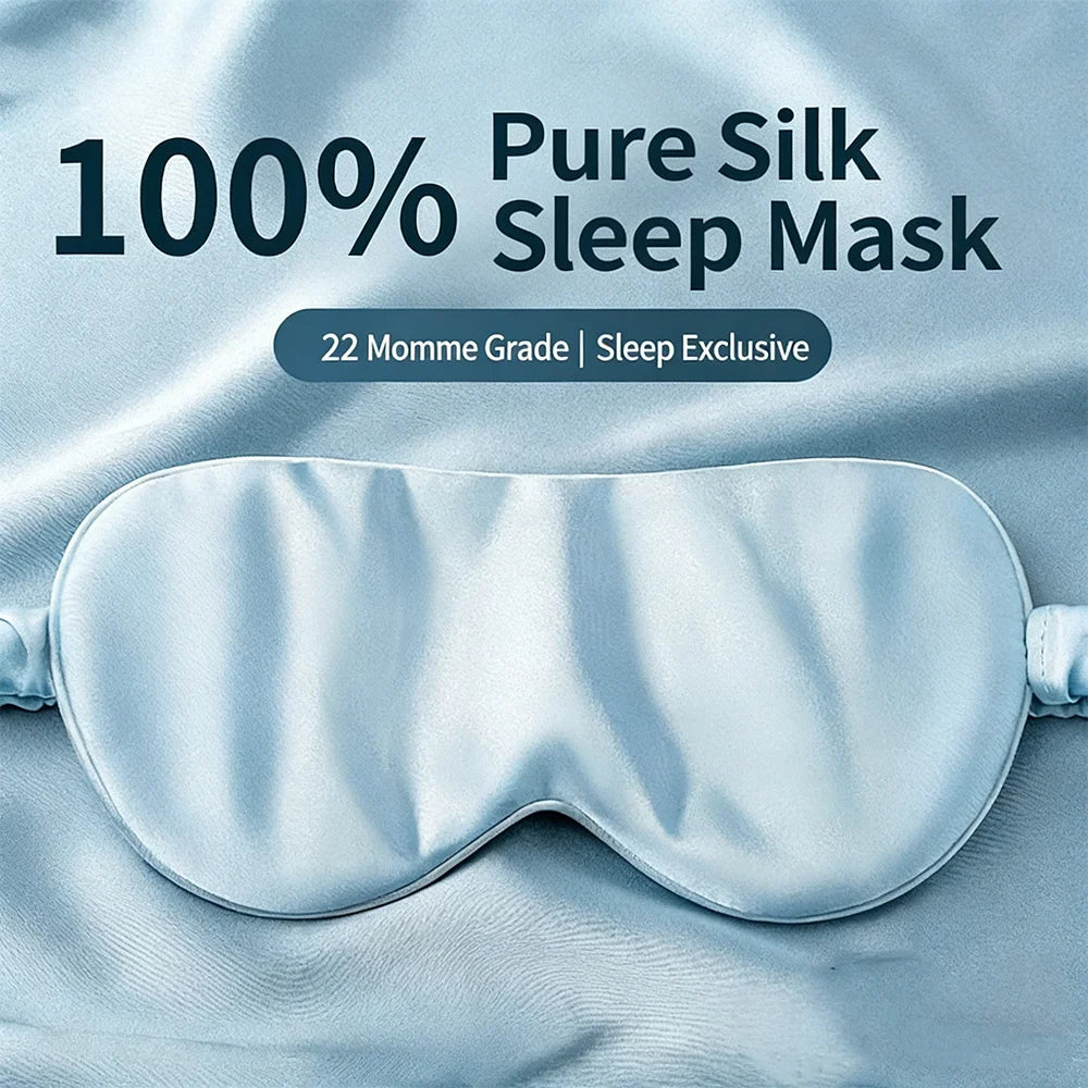 Silk Sleep Mask - 100% Blackout, Zero Eye Pressure, Blindfold with Breathable & Skin-Friendly, Super Soft Travel Sleep Eye Cover
