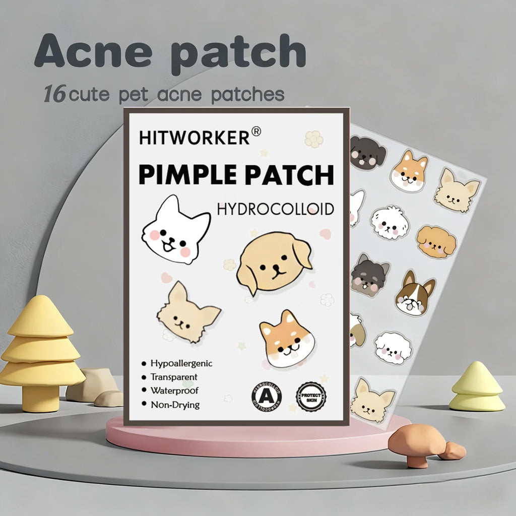 40/100/200 Pieces Hitworker Cartoon Dog Pimple Patches - Ultra-Thin, Breathable, Colorless & Odorless