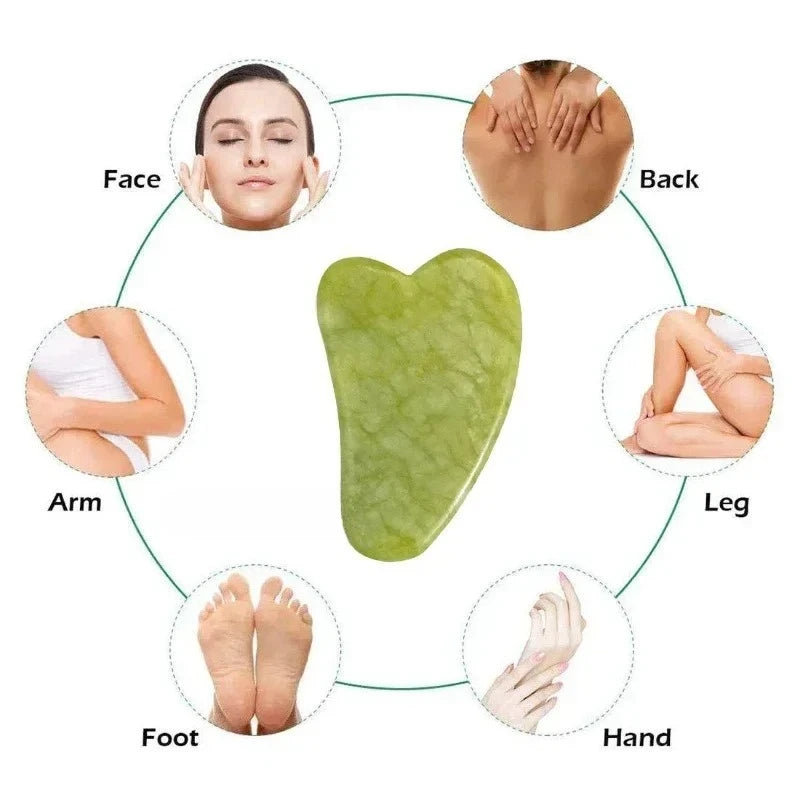 Natural jade roller massager, scraping board,foot massage roller,facial lifting and anti-wrinkle double-head scraping jade stone