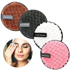 4-Piece Makeup Remover Microfiber Pads - Reusable Makeup Removing Towels, Gentle Cleansing Sponges for Face and Skin, Washable E