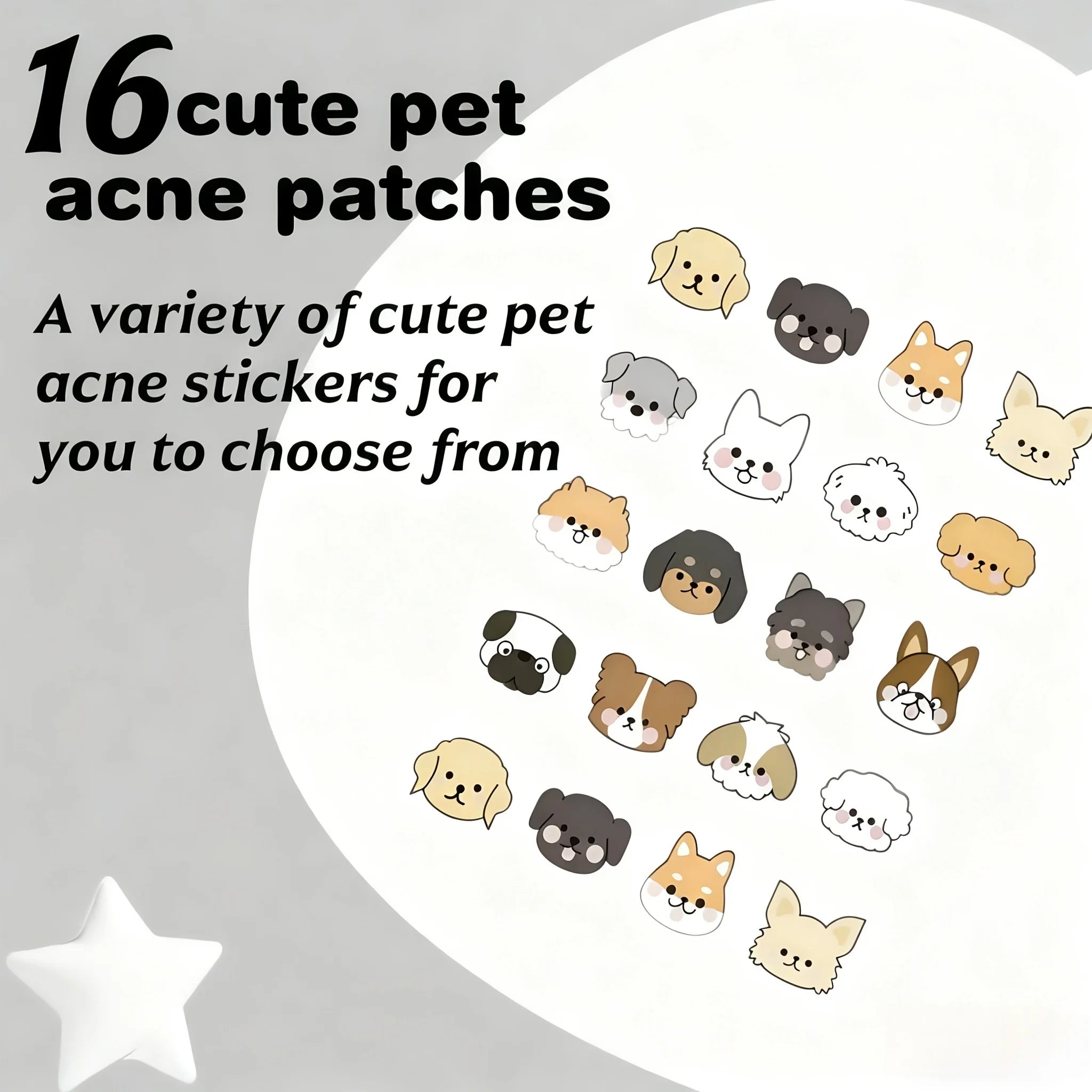40/100/200 Pieces Hitworker Cartoon Dog Pimple Patches - Ultra-Thin, Breathable, Colorless & Odorless