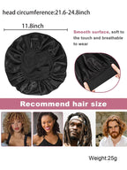 Satin Bonnet Silk Hair Bonnet for Sleeping, Sleep Bonnets for Women Large Wide Soft Band Sleep Cap for Curly Hair Braids