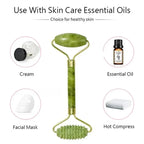 Natural jade roller massager, scraping board,foot massage roller,facial lifting and anti-wrinkle double-head scraping jade stone