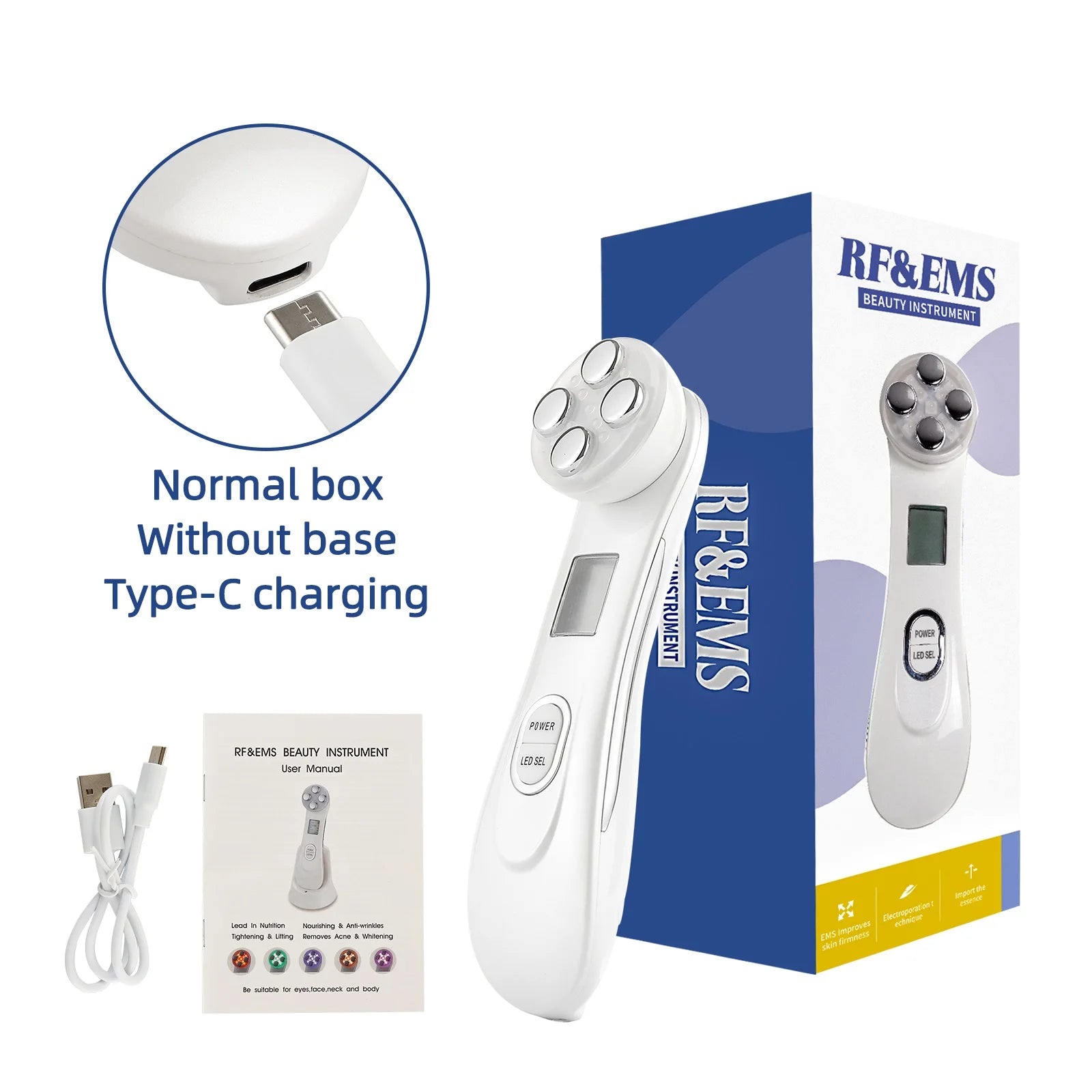 Face Lifting Machine EMS Micro-current Facial Skin Firm Massager LED Photon Rejuvenation Beauty Device