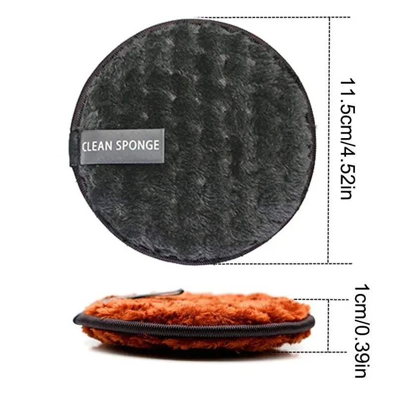 4-Piece Makeup Remover Microfiber Pads - Reusable Makeup Removing Towels, Gentle Cleansing Sponges for Face and Skin, Washable E