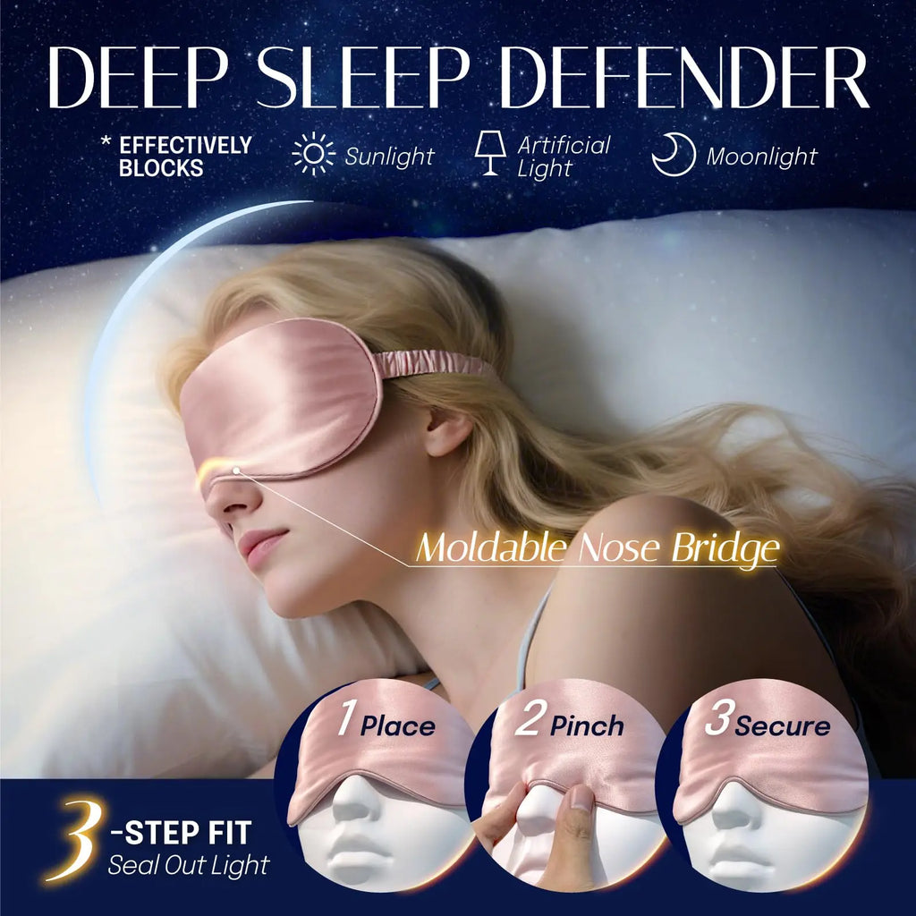 Silk Sleep Mask - 100% Blackout, Zero Eye Pressure, Blindfold with Breathable & Skin-Friendly, Super Soft Travel Sleep Eye Cover