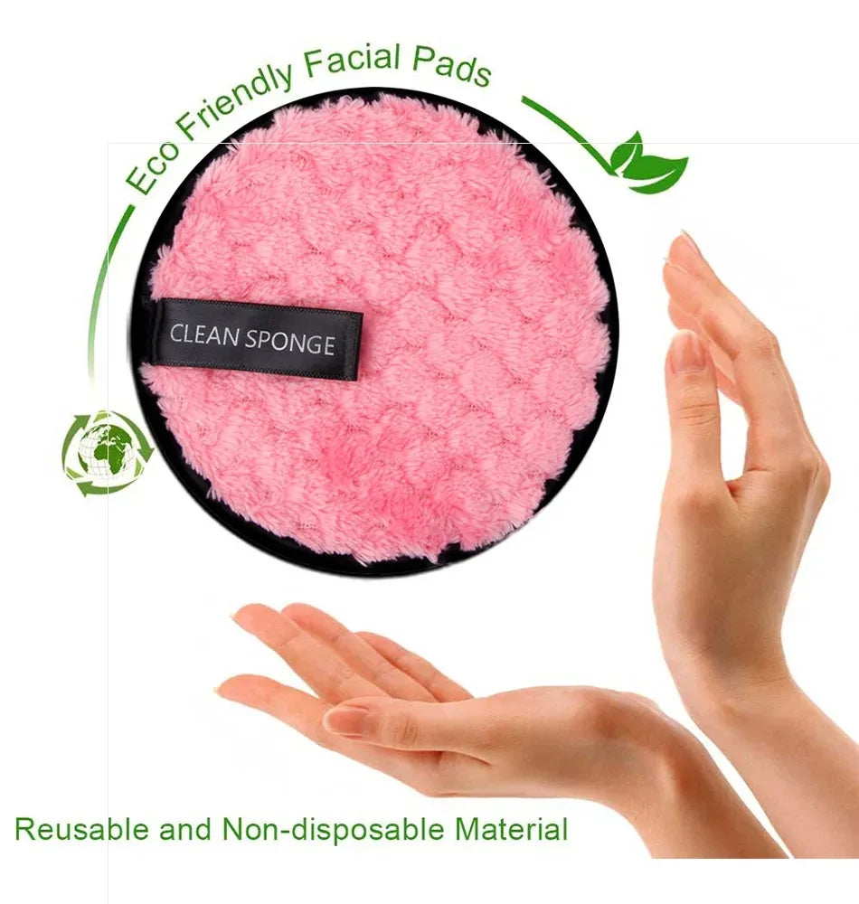 4-Piece Makeup Remover Microfiber Pads - Reusable Makeup Removing Towels, Gentle Cleansing Sponges for Face and Skin, Washable E