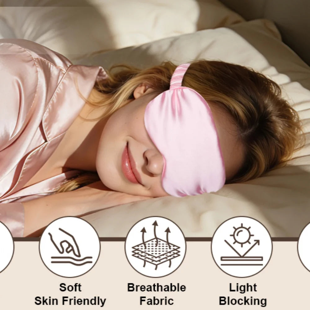 Silk Sleep Mask - 100% Blackout, Zero Eye Pressure, Blindfold with Breathable & Skin-Friendly, Super Soft Travel Sleep Eye Cover
