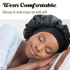 Satin Bonnet Silk Hair Bonnet for Sleeping, Sleep Bonnets for Women Large Wide Soft Band Sleep Cap for Curly Hair Braids