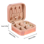 Jewelry Case Box Portable Small Travel Jewelry Organizer Necklace Earring Ring Storage Display Gift Box Travel Essentials