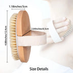 Dry Brushing Body Brush, Natural Bristle Exfoliating Brush with Massage Nodes, for Lymphatic Drainage and Improving Skin Health